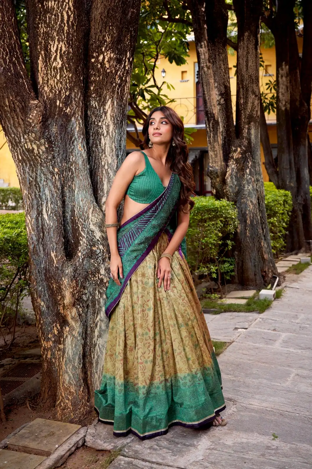 Firozi Vichitra Silk Printed Lehenga Choli - Image 3