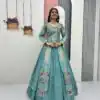 Sky Blue Vichitra Sequence Work Lehenga Choli