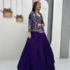 Purple Vichitra Silk Thread Work Lehenga Choli