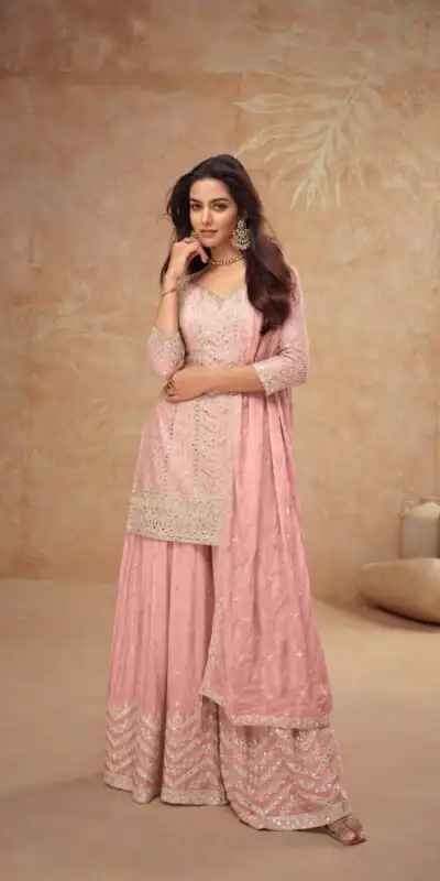 FC 7518 Baby Pink Chinon Salwar Suit Perfect for Wedding, Party, Diwali, Durga Puja, Temple Visit – . Festive Deal ₹3099. Delivery 4-6 Working Days. | Casual Suits, Jump Suits, Tops & Bottoms, Track Suits, Trendy Wear, Creative suits, Designer Suits, Palazzo Suits, Party Wear Suits, Patiala Suits, Salwar suit, Straight Suits