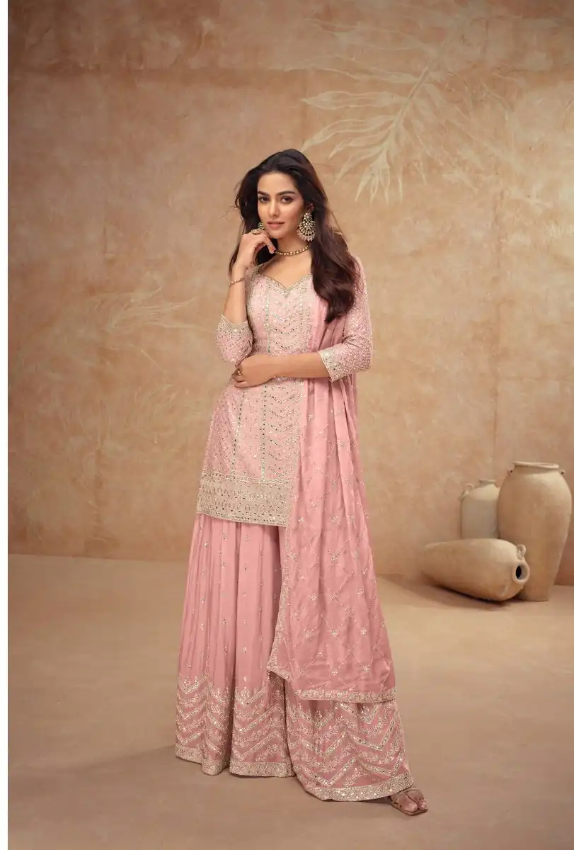 FC 7518 Baby Pink Chinon Salwar Suit Perfect for Wedding, Party, Diwali, Durga Puja, Temple Visit – . Festive Deal ₹3099. Delivery 4-6 Working Days. | Casual Suits, Jump Suits, Tops & Bottoms, Track Suits, Trendy Wear, Creative suits, Designer Suits, Palazzo Suits, Party Wear Suits, Patiala Suits, Salwar suit, Straight Suits