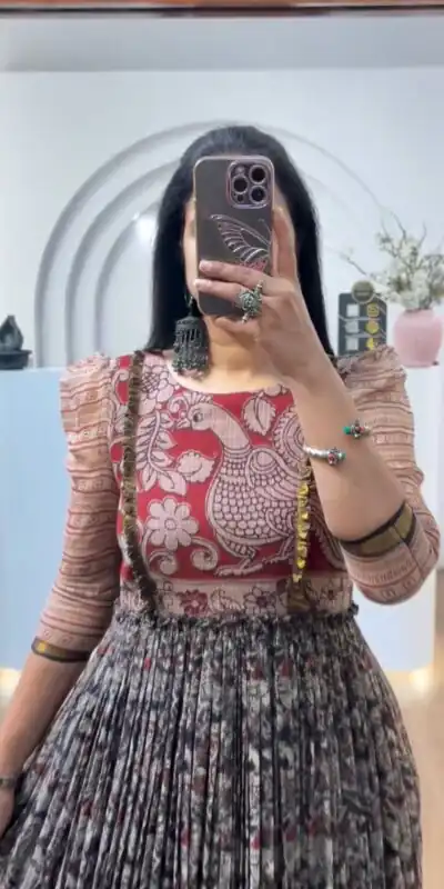 PC 540 Black Color Cota checks Gown with Kalamkari Print. Wedding, Party, Festive Introductory Price ₹1849. Delivery 4-6 Working Days. Shop now. | Bollywood Gowns, Creative Gowns, Designer Gowns, Embroidered Gowns, Gowns, Party Wear Gowns