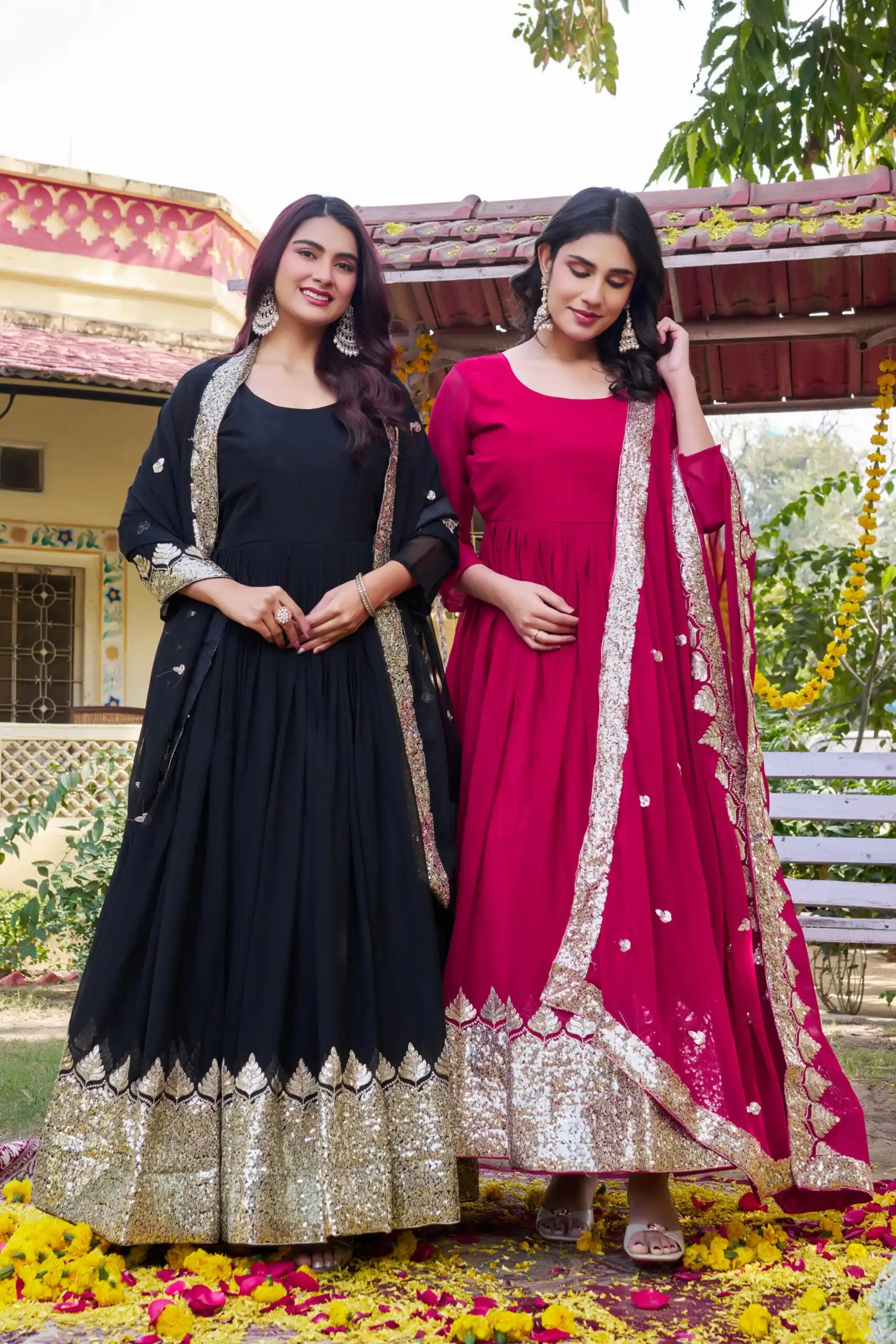 Ram 157 Black Fox Georgette Gown Perfect for Wedding, Party, Ethnic Day, Pongal, Durga Puja – . Affordable Price ₹2149. Delivery 4-6 Working Days. | Bollywood Gowns, Creative Gowns, Designer Gowns, Embroidered Gowns, Gowns, Party Wear Gowns