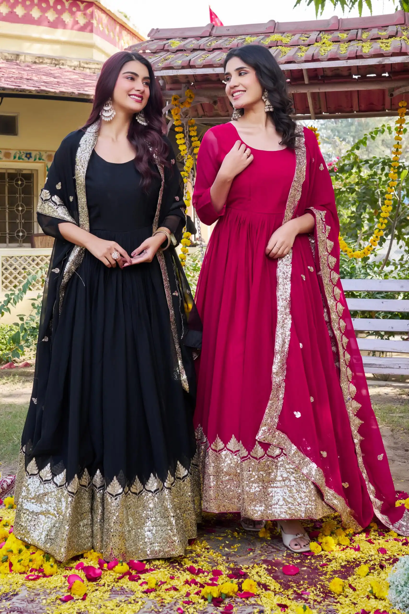 Ram 157 Black Fox Georgette Gown Perfect for Wedding, Party, Ethnic Day, Pongal, Durga Puja – . Affordable Price ₹2149. Delivery 4-6 Working Days. | Bollywood Gowns, Creative Gowns, Designer Gowns, Embroidered Gowns, Gowns, Party Wear Gowns