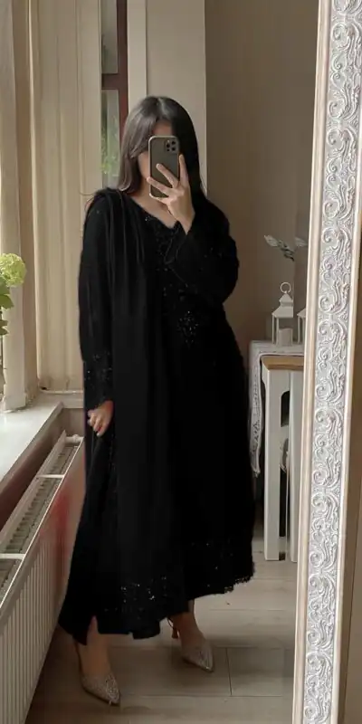 LG 2002 Black Georgette With Embroidery Work Salwar Suit . Wedding, Party, Festive, Events, Affordable Price ₹1999. Delivery 4-6 Working Days. Shop now. | Casual Suits, Jump Suits, Tops & Bottoms, Track Suits, Trendy Wear, Creative suits, Designer Suits, Palazzo Suits, Party Wear Suits, Patiala Suits, Salwar suit, Straight Suits