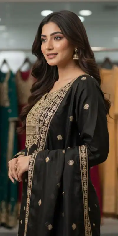 LG 2056 Black Organza Salwar Suit with Embroidery Work. Wedding, Party, Festive, Events Festive Deal ₹2099. Delivery 4-6 Working Days. Shop now. | Casual Suits, Jump Suits, Creative suits, Designer Suits, Palazzo Suits, Party Wear Suits, Patiala Suits, Salwar suit, Straight Suits