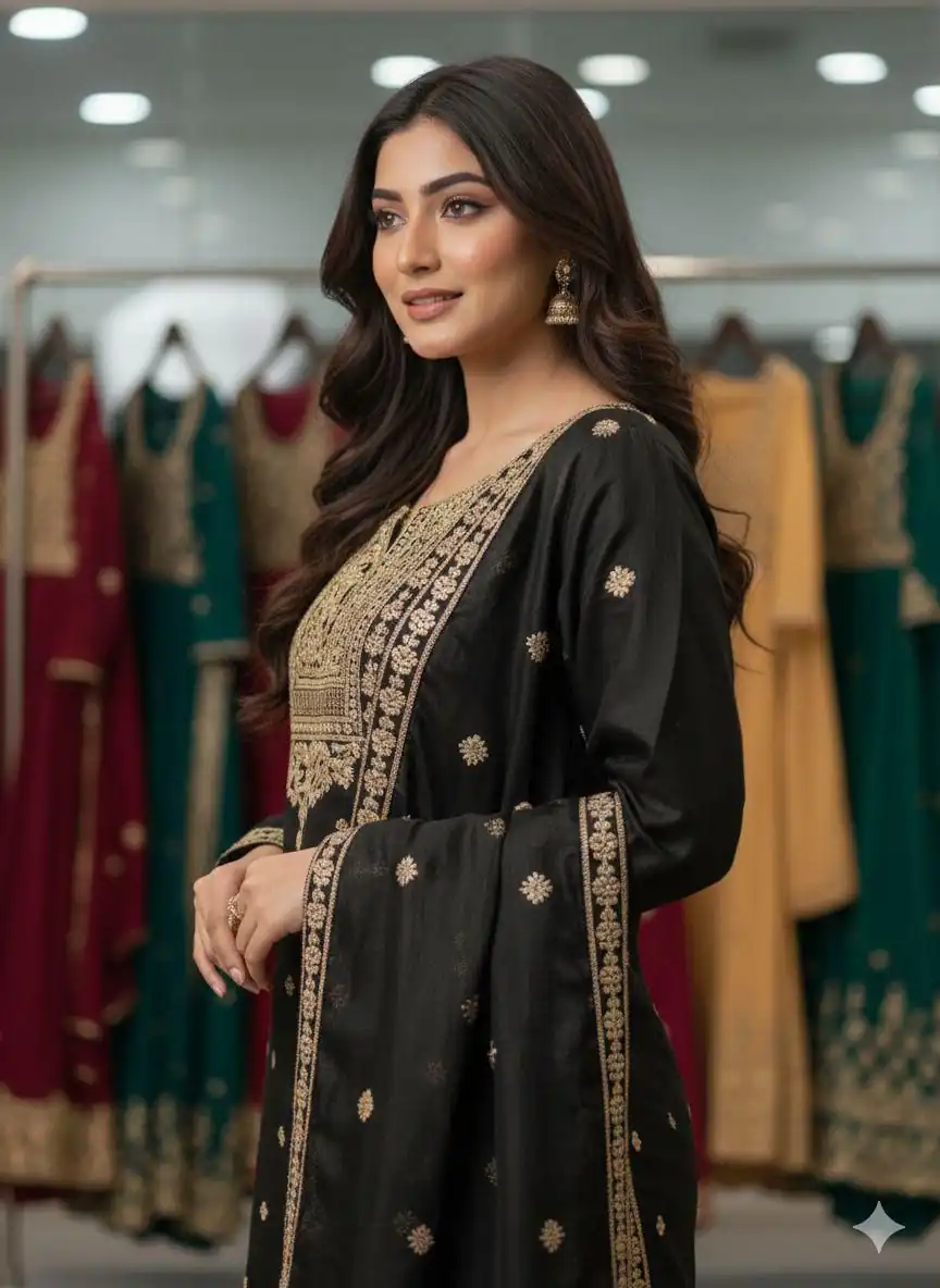 LG 2056 Black Organza Salwar Suit with Embroidery Work. Wedding, Party, Festive, Events Festive Deal ₹2099. Delivery 4-6 Working Days. Shop now. | Casual Suits, Jump Suits, Creative suits, Designer Suits, Palazzo Suits, Party Wear Suits, Patiala Suits, Salwar suit, Straight Suits