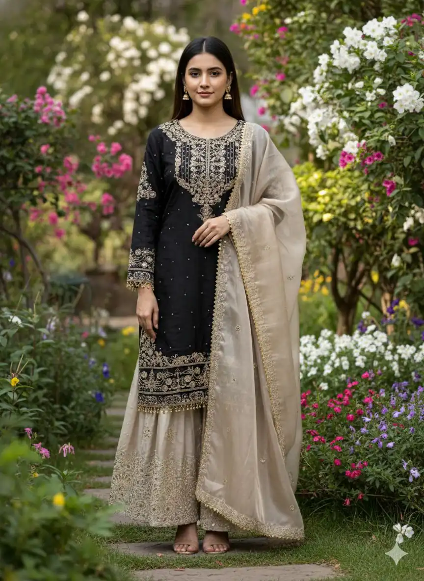 SR 1694 Black Organza Silk Salwar Suit with Embroidery Work & Lace Work. Exclusive Offer ₹1999. Delivery 4-6 Working Days. Shop now. | Casual Suits, Jump Suits, Creative suits, Designer Suits, Palazzo Suits, Party Wear Suits, Patiala Suits, Salwar suit, Straight Suits
