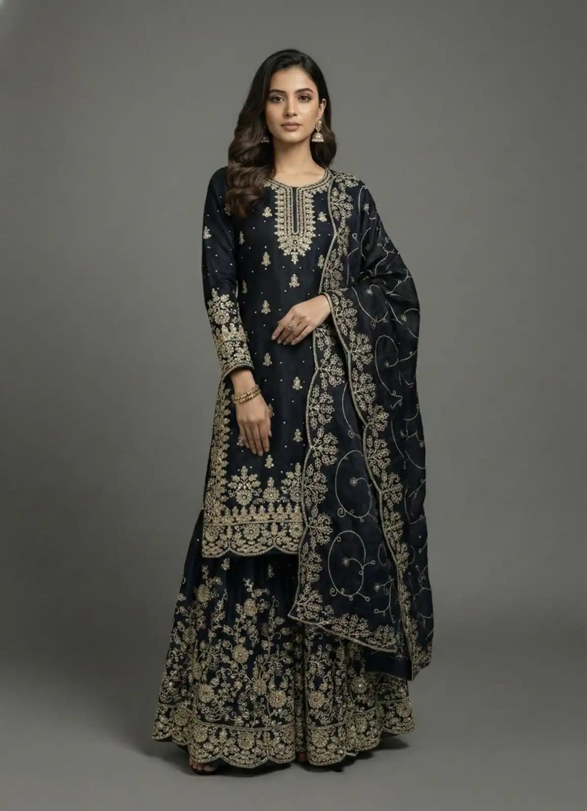 SRK 5319 Black in Organza Silk Embroidery Work & Lace Work Salwar Suit . Now at just ₹2549. Delivery 4-6 Working Days. Shop now. | Casual Suits, Jump Suits, Creative suits, Designer Suits, Palazzo Suits, Party Wear Suits, Patiala Suits, Salwar suit, Straight Suits