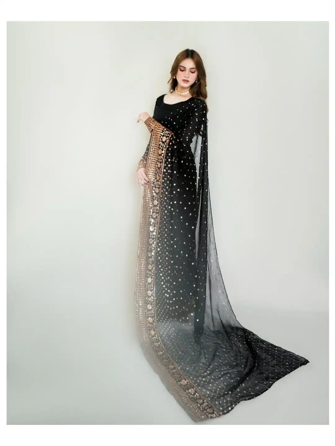 NC 5545 Black in Color Georgette. Embroidery Work & Sequins Work Saree Best Price ₹2149. Delivery 4-6 Working Days. Shop now. | Creative Sarees, Bollywood Sarees, Designer Sarees, Embroidered Sarees, Ethnic Saree, Modern Digital sarees, Party Wear Sarees, Sarees