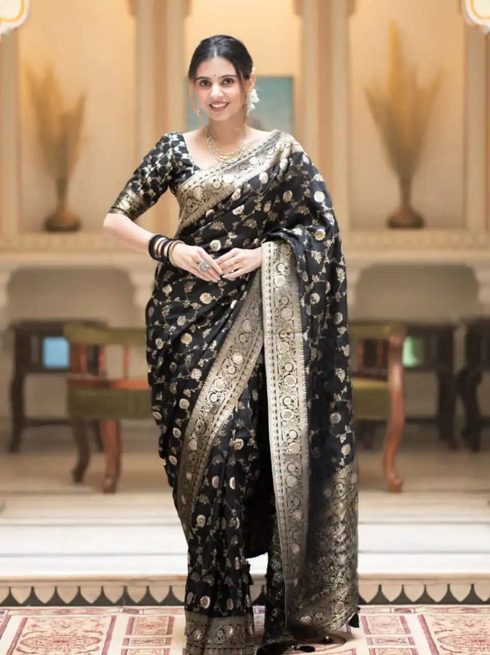 KPR 208 Black in Color Soft Lichi Silk Designer Work Saree . Available at ₹1399 only. Delivery 4-6 Working Days. Shop now. | Creative Sarees, Bollywood Sarees, Designer Sarees, Embroidered Sarees, Ethnic Saree, Modern Digital sarees, Party Wear Sarees, Sarees