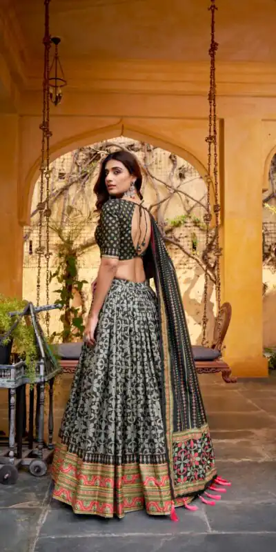 LNB 1201 Black Tasar Silk Lehenga Choli Perfect for Wedding, Party, Traditional Day, Sangeet, Housewarming – . Introductory Price ₹2499. Delivery 4- | Bollywood Lehenga, Creative Lehenga, Designer Lehenga, Embroidered Lehenga, Lehenga, Party Wear Lehenga