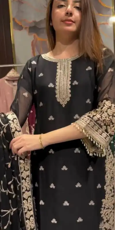 LG 2059 Black Color Zimmy Choo Salwar Suit with Embroidery Work. Wedding, Party, Festive, Events, Grab it for ₹2399. Delivery 4-6 Working Days. Shop now. | Casual Suits, Jump Suits, Creative suits, Designer Suits, Palazzo Suits, Party Wear Suits, Patiala Suits, Salwar suit, Straight Suits