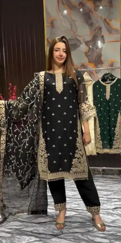 LG 2059 Black Color Zimmy Choo Salwar Suit with Embroidery Work. Wedding, Party, Festive, Events, Grab it for ₹2399. Delivery 4-6 Working Days. Shop now. | Casual Suits, Jump Suits, Creative suits, Designer Suits, Palazzo Suits, Party Wear Suits, Patiala Suits, Salwar suit, Straight Suits