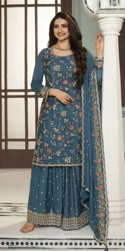 FC AVANTI 66301 Blue Chinon Salwar Suit Perfect for Wedding, Party, Traditional Day, Durga Puja, Makar Sankranti – . Get it for ₹3049. Delivery 4-6 Wor | Casual Suits, Jump Suits, Creative suits, Designer Suits, Palazzo Suits, Party Wear Suits, Patiala Suits, Salwar suit, Straight Suits