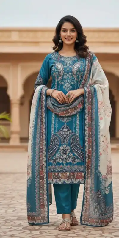 BE 438 Blue Chinon Salwar Suit Perfect for Wedding, Party, Temple Visit, Reception, Karwa Chauth – . Grab it for ₹1799. Delivery 4-6 Working Days. | Casual Suits, Jump Suits, Creative suits, Designer Suits, Palazzo Suits, Party Wear Suits, Patiala Suits, Salwar suit, Straight Suits