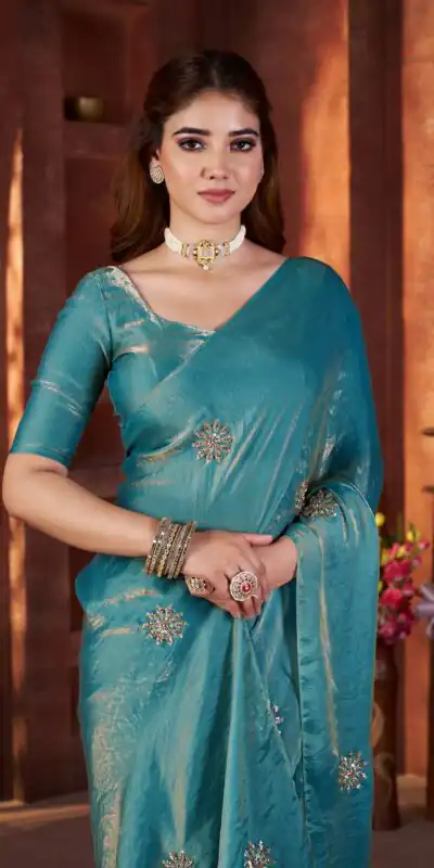 BT 3142 Blue Fandy Satin Silk Saree Perfect for Wedding, Party, Karwa Chauth, Reception, Pooja – . Festive Deal ₹1999. Delivery 4-6 Working Days. | Creative Sarees, Bollywood Sarees, Designer Sarees, Embroidered Sarees, Ethnic Saree, Modern Digital sarees, Party Wear Sarees, Sarees