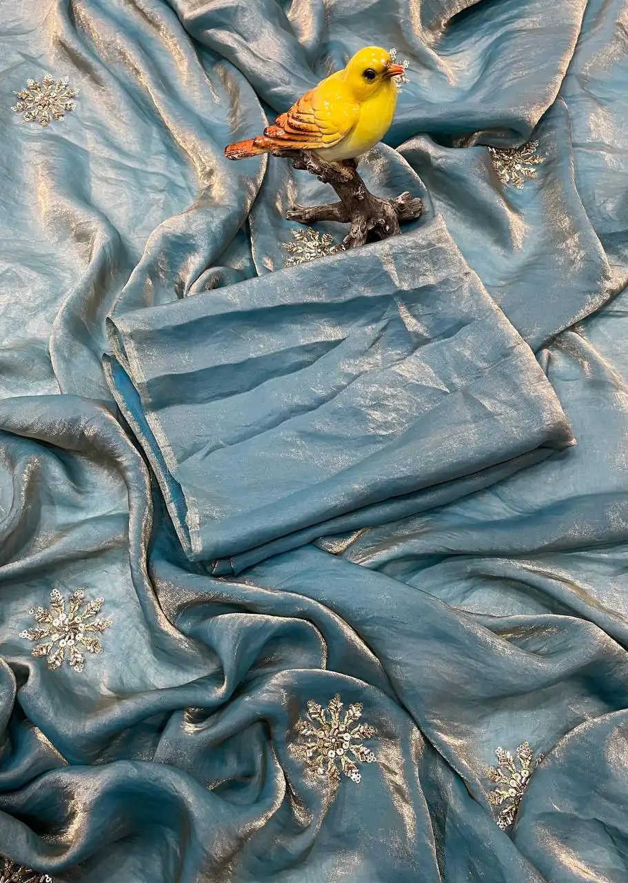 BT 3142 Blue Fandy Satin Silk Saree Perfect for Wedding, Party, Karwa Chauth, Reception, Pooja – . Festive Deal ₹1999. Delivery 4-6 Working Days. | Creative Sarees, Bollywood Sarees, Designer Sarees, Embroidered Sarees, Ethnic Saree, Modern Digital sarees, Party Wear Sarees, Sarees