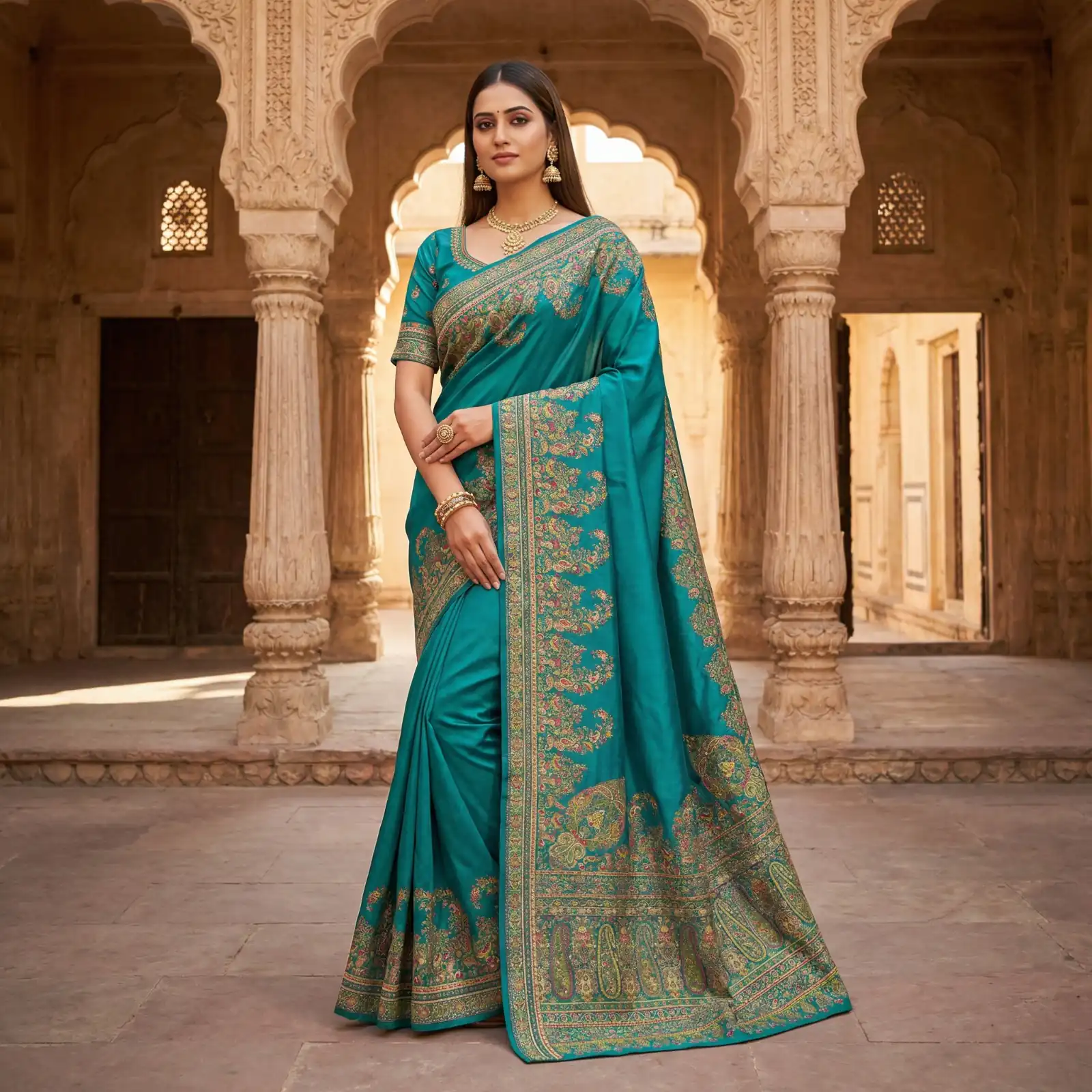 MB 46 Blue Color Pashmina Silk Saree with Lace Work & Lace Border. Now at just ₹2399. Delivery 4-6 Working Days. Shop now. | Creative Sarees, Bollywood Sarees, Designer Sarees, Embroidered Sarees, Ethnic Saree, Modern Digital sarees, Party Wear Sarees, Sarees