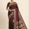 MB 213 Brown Color Zari Work & Lace Work Saree in Banarasi Soft. Grab it for ₹1899. Delivery 4-6 Working Days .Online Shop now. | Creative Sarees, Bollywood Sarees, Designer Sarees, Embroidered Sarees, Ethnic Saree, Modern Digital sarees, Party Wear Sarees, Sarees