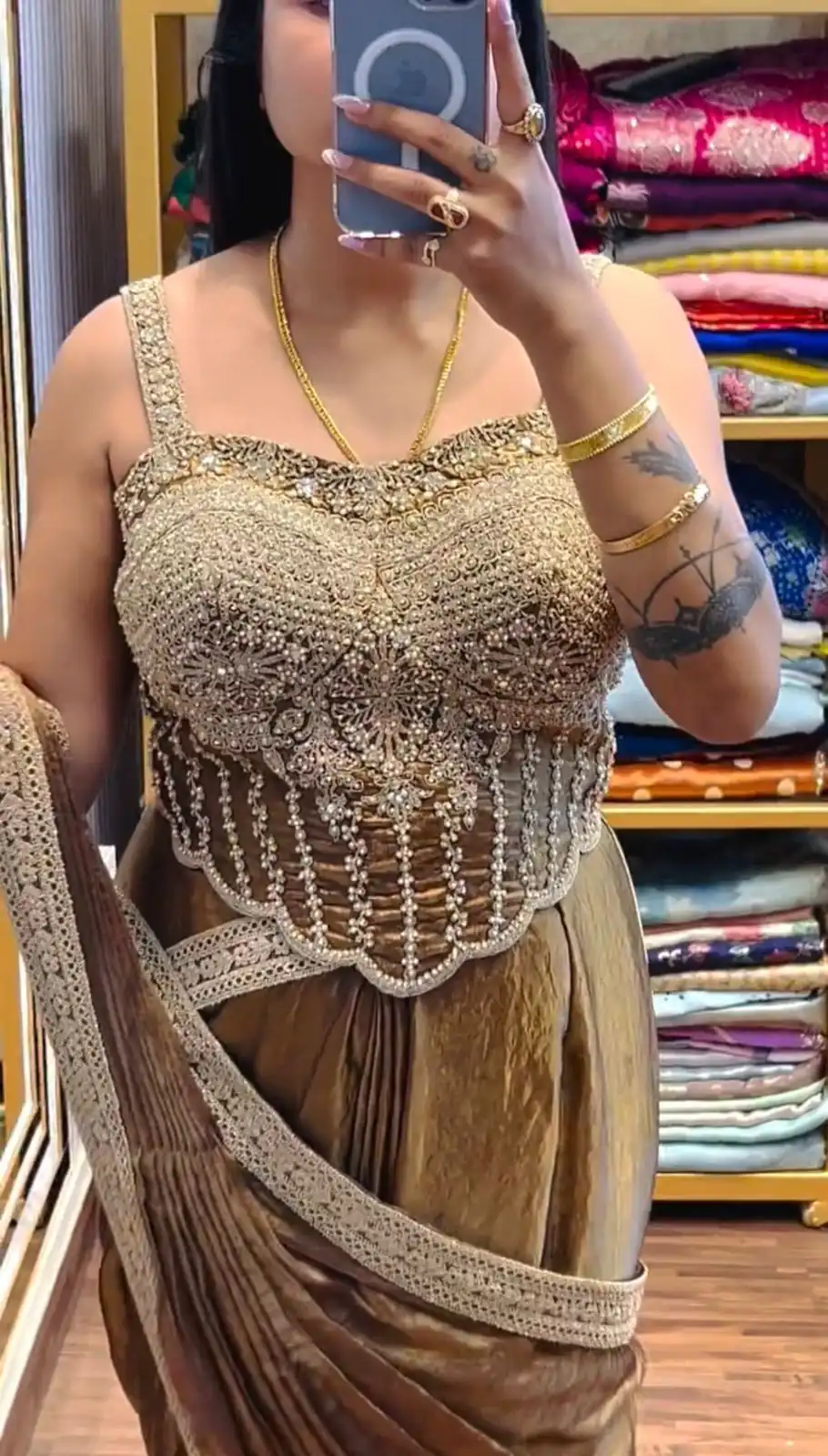 ST 1155 Brown in Fandy Satin Lace Work & Embroidery Work Saree . Special Price ₹2149. Delivery 4-6 Working Days. Shop now. | Creative Sarees, Bollywood Sarees, Designer Sarees, Embroidered Sarees, Ethnic Saree, Modern Digital sarees, Party Wear Sarees, Sarees