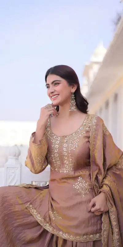 KA 1229 Brown Fendi Crush Salwar Suit Perfect for Wedding, Party, Onam, Temple Visit, Traditional Day – . Best Price ₹2399. Delivery 4-6 Working Days. | Casual Suits, Jump Suits, Creative suits, Designer Suits, Palazzo Suits, Party Wear Suits, Patiala Suits, Salwar suit, Straight Suits