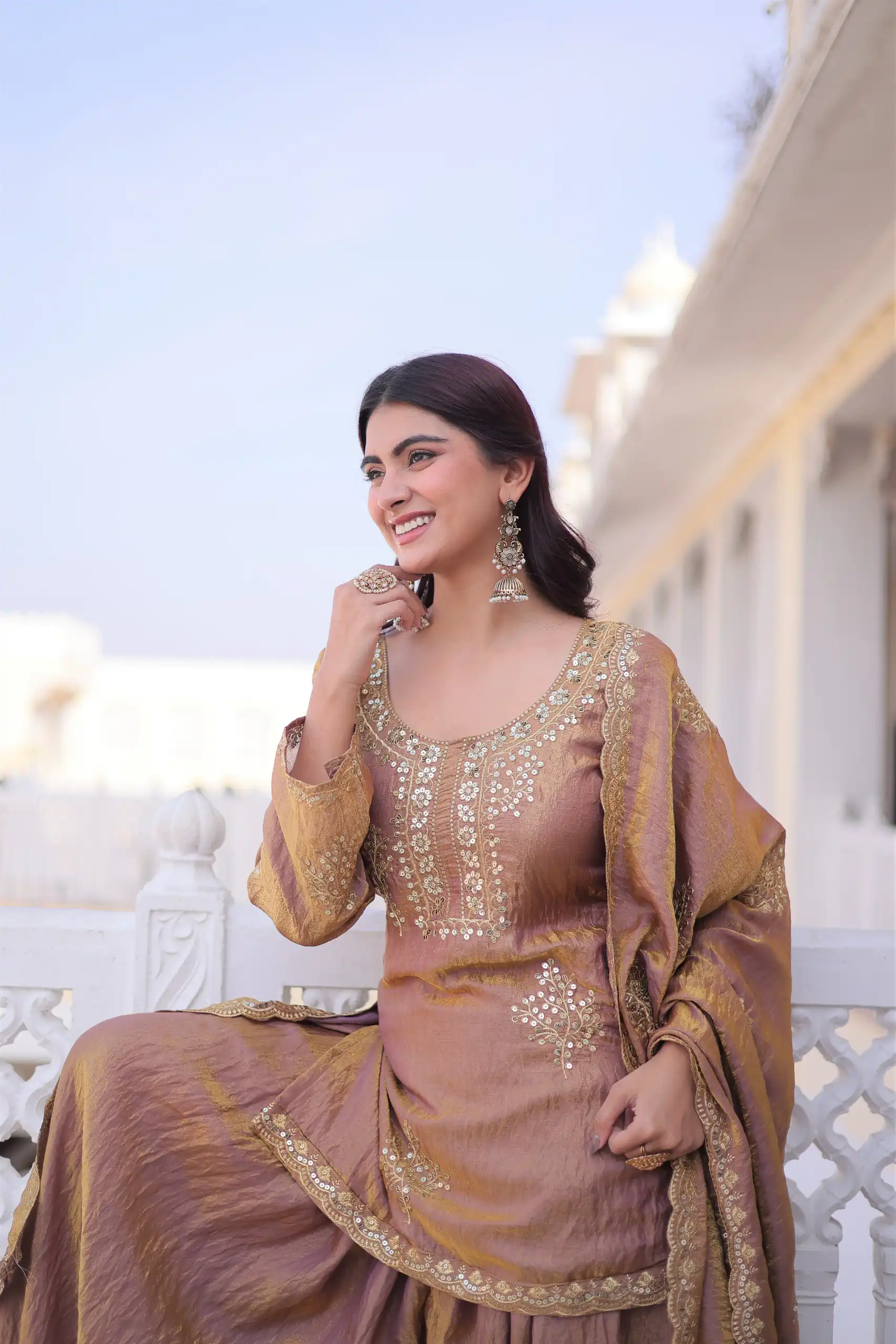 KA 1229 Brown Fendi Crush Salwar Suit Perfect for Wedding, Party, Onam, Temple Visit, Traditional Day – . Best Price ₹2399. Delivery 4-6 Working Days. | Casual Suits, Jump Suits, Creative suits, Designer Suits, Palazzo Suits, Party Wear Suits, Patiala Suits, Salwar suit, Straight Suits