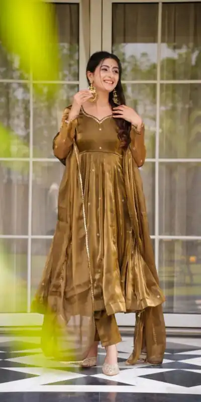 RTC 5897 Brown in Organza Silk Lace Border & Lace Work Salwar Suit . Grab it for ₹2099. Delivery 4-6 Working Days. Shop now. | Casual Suits, Jump Suits, Tops & Bottoms, Track Suits, Trendy Wear, Creative suits, Designer Suits, Palazzo Suits, Party Wear Suits, Patiala Suits, Salwar suit, Straight Suits