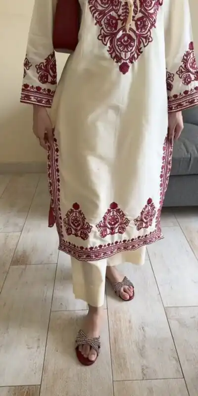 DC 108 Cream Color Natural Crep Salwar Suit with Embroidery Work. Wedding, Party, Festive, Best Price ₹1849. Delivery 4-6 Working Days. Shop now. | Casual Suits, Jump Suits, Creative suits, Designer Suits, Palazzo Suits, Party Wear Suits, Patiala Suits, Salwar suit, Straight Suits