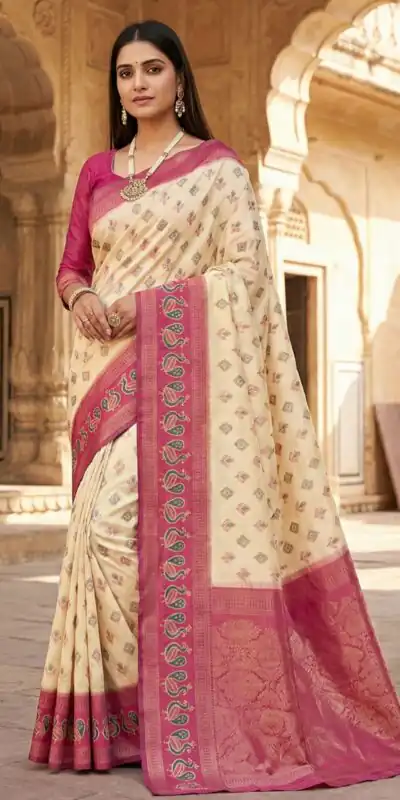 MB 6134 Cream in Color Pochampalli Silk Lace Work & Zari Work Saree . Get it for ₹2099. Delivery 4-6 Working Days. Shop now. | Creative Sarees, Bollywood Sarees, Designer Sarees, Embroidered Sarees, Ethnic Saree, Modern Digital sarees, Party Wear Sarees, Sarees