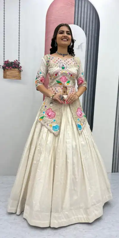PC 557 Cream Simar Cosmos Lehenga Choli Perfect for Wedding, Party, Lohri, Baby Shower, Housewarming – . Introductory Price ₹2649. Delivery 4-6 Workin | Bollywood Lehenga, Creative Lehenga, Designer Lehenga, Embroidered Lehenga, Lehenga, Party Wear Lehenga