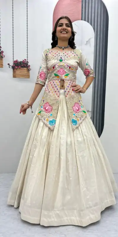 PC 557 Cream Simar Cosmos Lehenga Choli Perfect for Wedding, Party, Lohri, Baby Shower, Housewarming – . Introductory Price ₹2649. Delivery 4-6 Workin | Bollywood Lehenga, Creative Lehenga, Designer Lehenga, Embroidered Lehenga, Lehenga, Party Wear Lehenga