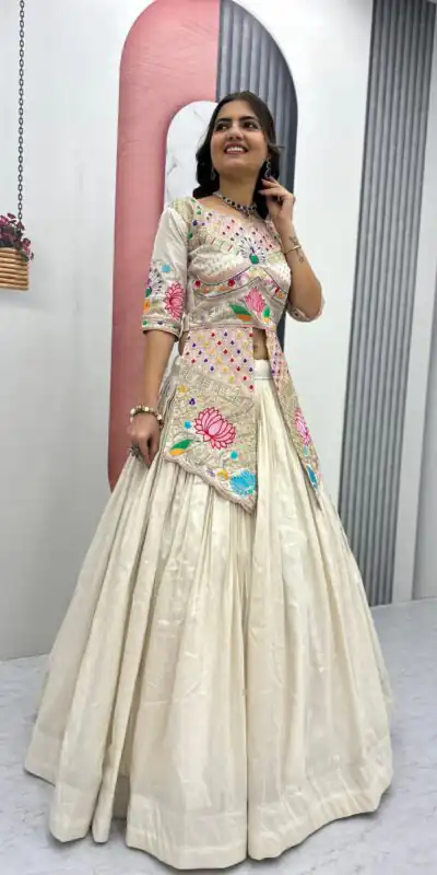 PC 557 Cream Simar Cosmos Lehenga Choli Perfect for Wedding, Party, Lohri, Baby Shower, Housewarming – . Introductory Price ₹2649. Delivery 4-6 Workin | Bollywood Lehenga, Creative Lehenga, Designer Lehenga, Embroidered Lehenga, Lehenga, Party Wear Lehenga