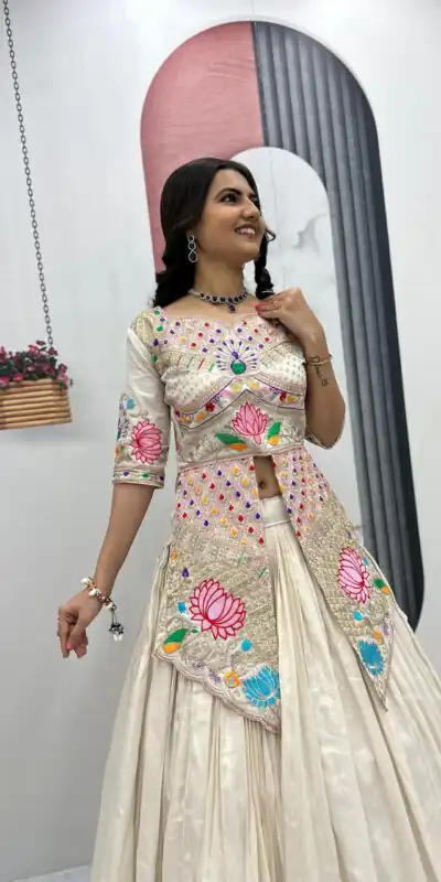 PC 557 Cream Simar Cosmos Lehenga Choli Perfect for Wedding, Party, Lohri, Baby Shower, Housewarming – . Introductory Price ₹2649. Delivery 4-6 Workin | Bollywood Lehenga, Creative Lehenga, Designer Lehenga, Embroidered Lehenga, Lehenga, Party Wear Lehenga