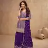 FC 7518 Dark Purple Chinon Salwar Suit Perfect for Wedding, Party, Diwali, Durga Puja, Temple Visit – . Festive Deal ₹3099. Delivery 4-6 Working Days. | Casual Suits, Jump Suits, Tops & Bottoms, Track Suits, Trendy Wear, Creative suits, Designer Suits, Palazzo Suits, Party Wear Suits, Patiala Suits, Salwar suit, Straight Suits