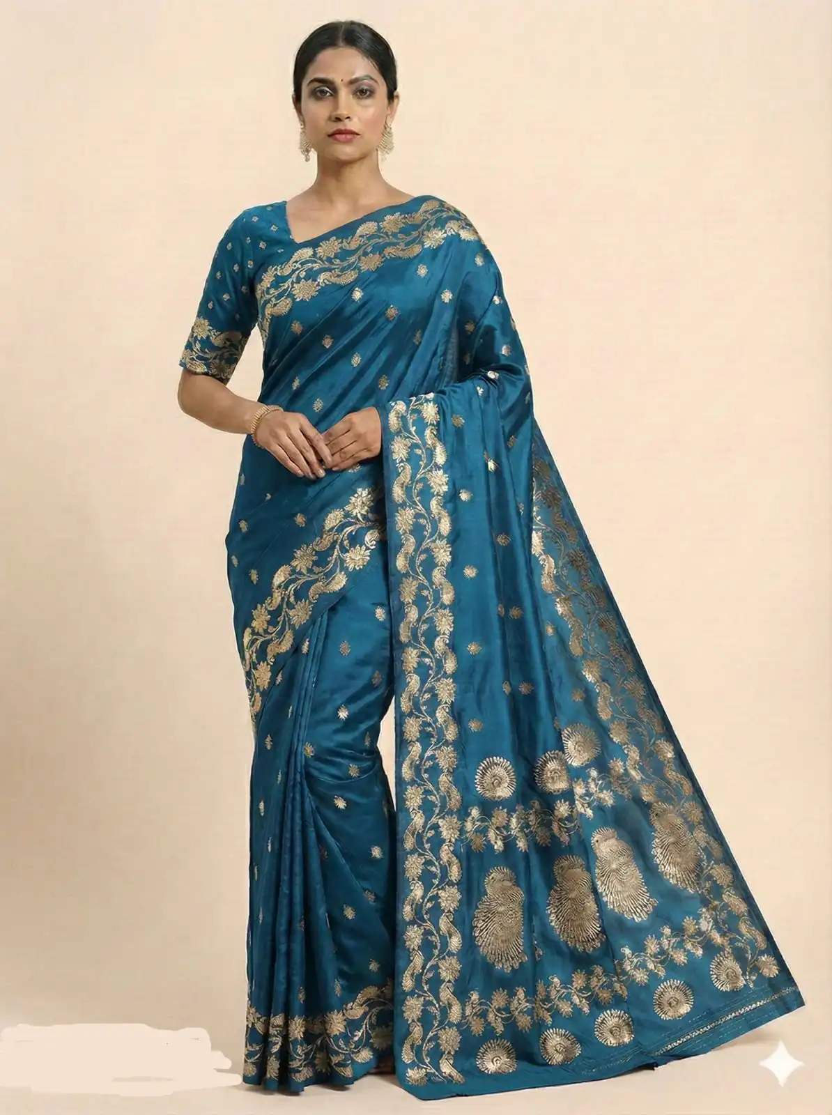 MB 213 Firozi Color Zari Work & Lace Work Saree in Banarasi Soft. Grab it for ₹1899. Delivery 4-6 Working Days .Online Shop now. | Creative Sarees, Bollywood Sarees, Designer Sarees, Embroidered Sarees, Ethnic Saree, Modern Digital sarees, Party Wear Sarees, Sarees