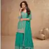FC 7518 Firozi Chinon Salwar Suit Perfect for Wedding, Party, Diwali, Durga Puja, Temple Visit – . Festive Deal ₹3099. Delivery 4-6 Working Days. | Casual Suits, Jump Suits, Tops & Bottoms, Track Suits, Trendy Wear, Creative suits, Designer Suits, Palazzo Suits, Party Wear Suits, Patiala Suits, Salwar suit, Straight Suits