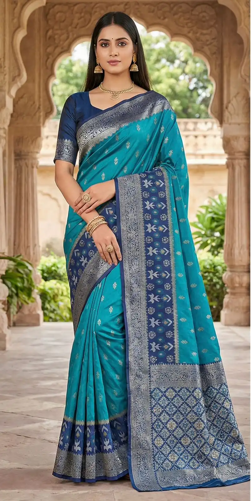 MB 6140 Firozi in Color Pochampalli Silk Lace Work & Zari Work Saree . Get it for ₹2049. Delivery 4-6 Working Days. Shop now. | Creative Sarees, Bollywood Sarees, Designer Sarees, Embroidered Sarees, Ethnic Saree, Modern Digital sarees, Party Wear Sarees, Sarees