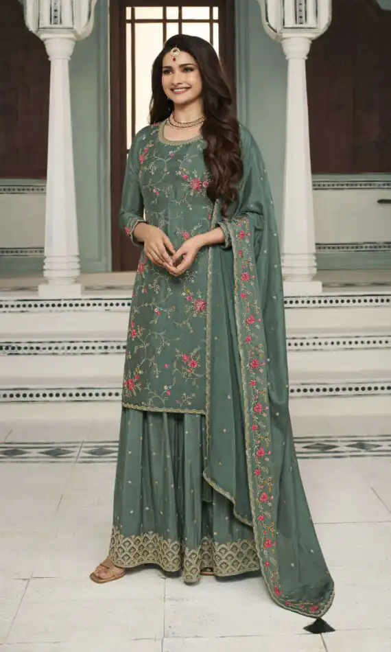 FC AVANTI 66301 Green Chinon Salwar Suit Perfect for Wedding, Party, Traditional Day, Durga Puja, Makar Sankranti – . Get it for ₹3049. Delivery 4-6 Wor | Casual Suits, Jump Suits, Creative suits, Designer Suits, Palazzo Suits, Party Wear Suits, Patiala Suits, Salwar suit, Straight Suits