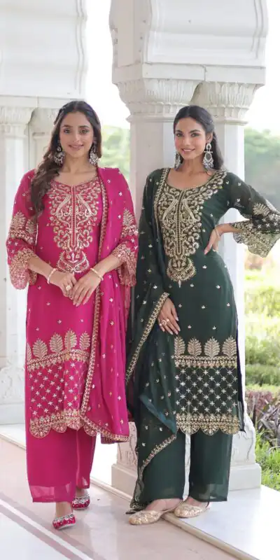 KA 1219 Green Faux Blooming Salwar SuitPerfect for Wedding, Party, Pongal, Baisakhi, Housewarming – . Now at just ₹2149. Delivery 4-6 Working Days. | Casual Suits, Jump Suits, Creative suits, Designer Suits, Palazzo Suits, Party Wear Suits, Patiala Suits, Salwar suit, Straight Suits