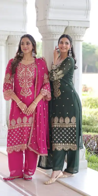 KA 1219 Green Faux Blooming Salwar SuitPerfect for Wedding, Party, Pongal, Baisakhi, Housewarming – . Now at just ₹2149. Delivery 4-6 Working Days. | Casual Suits, Jump Suits, Creative suits, Designer Suits, Palazzo Suits, Party Wear Suits, Patiala Suits, Salwar suit, Straight Suits