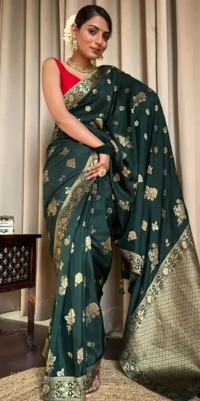 KPR 226 Green Soft Lichi Silk Saree Perfect for Wedding, Party, Raksha Bandhan, Sangeet, Eid – . Get it for ₹1399. Delivery 4-6 Working Days. | Creative Sarees, Bollywood Sarees, Designer Sarees, Embroidered Sarees, Ethnic Saree, Modern Digital sarees, Party Wear Sarees, Sarees
