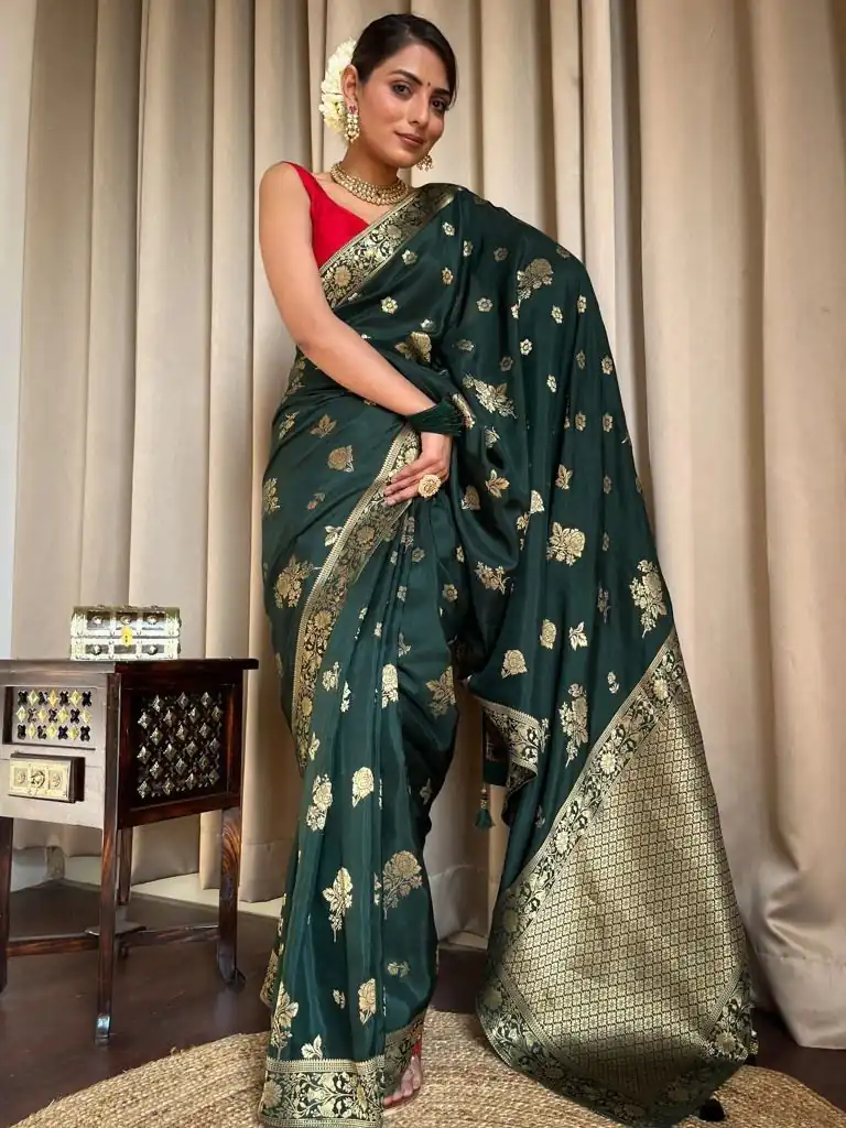 KPR 226 Green Soft Lichi Silk Saree Perfect for Wedding, Party, Raksha Bandhan, Sangeet, Eid – . Get it for ₹1399. Delivery 4-6 Working Days. | Creative Sarees, Bollywood Sarees, Designer Sarees, Embroidered Sarees, Ethnic Saree, Modern Digital sarees, Party Wear Sarees, Sarees