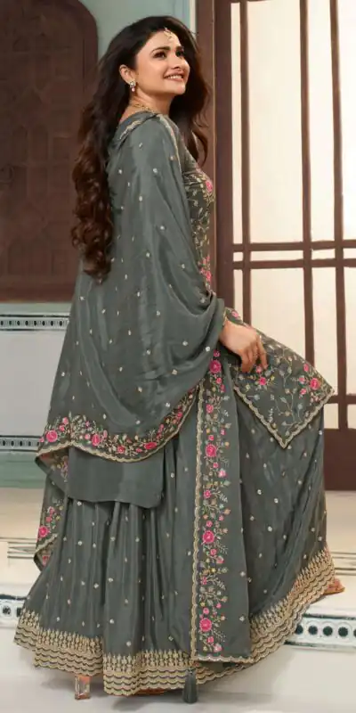 FC AVANTI 66301 Grey Chinon Salwar Suit Perfect for Wedding, Party, Traditional Day, Durga Puja, Makar Sankranti – . Get it for ₹3049. Delivery 4-6 Wor | Casual Suits, Jump Suits, Creative suits, Designer Suits, Palazzo Suits, Party Wear Suits, Patiala Suits, Salwar suit, Straight Suits