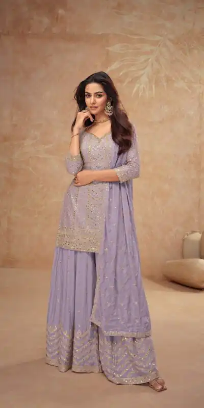 FC 7518 Lavender Chinon Salwar Suit Perfect for Wedding, Party, Diwali, Durga Puja, Temple Visit – . Festive Deal ₹3099. Delivery 4-6 Working Days. | Casual Suits, Jump Suits, Tops & Bottoms, Track Suits, Trendy Wear, Creative suits, Designer Suits, Palazzo Suits, Party Wear Suits, Patiala Suits, Salwar suit, Straight Suits