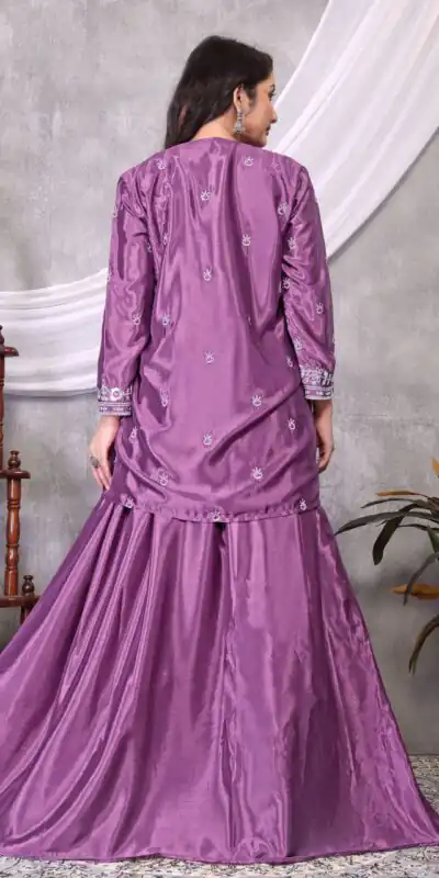 BB 02 Lavender Chinon Silk Lehenga Choli with Embroidery Work & Sequins Work. Available at ₹1999 only. Delivery 4-6 Working Days. Shop now. | Bollywood Lehenga, Creative Lehenga, Designer Lehenga, Embroidered Lehenga, Lehenga, Party Wear Lehenga