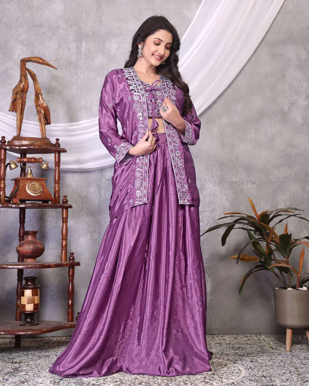 BB 02 Lavender Chinon Silk Lehenga Choli with Embroidery Work & Sequins Work. Available at ₹1999 only. Delivery 4-6 Working Days. Shop now. | Bollywood Lehenga, Creative Lehenga, Designer Lehenga, Embroidered Lehenga, Lehenga, Party Wear Lehenga