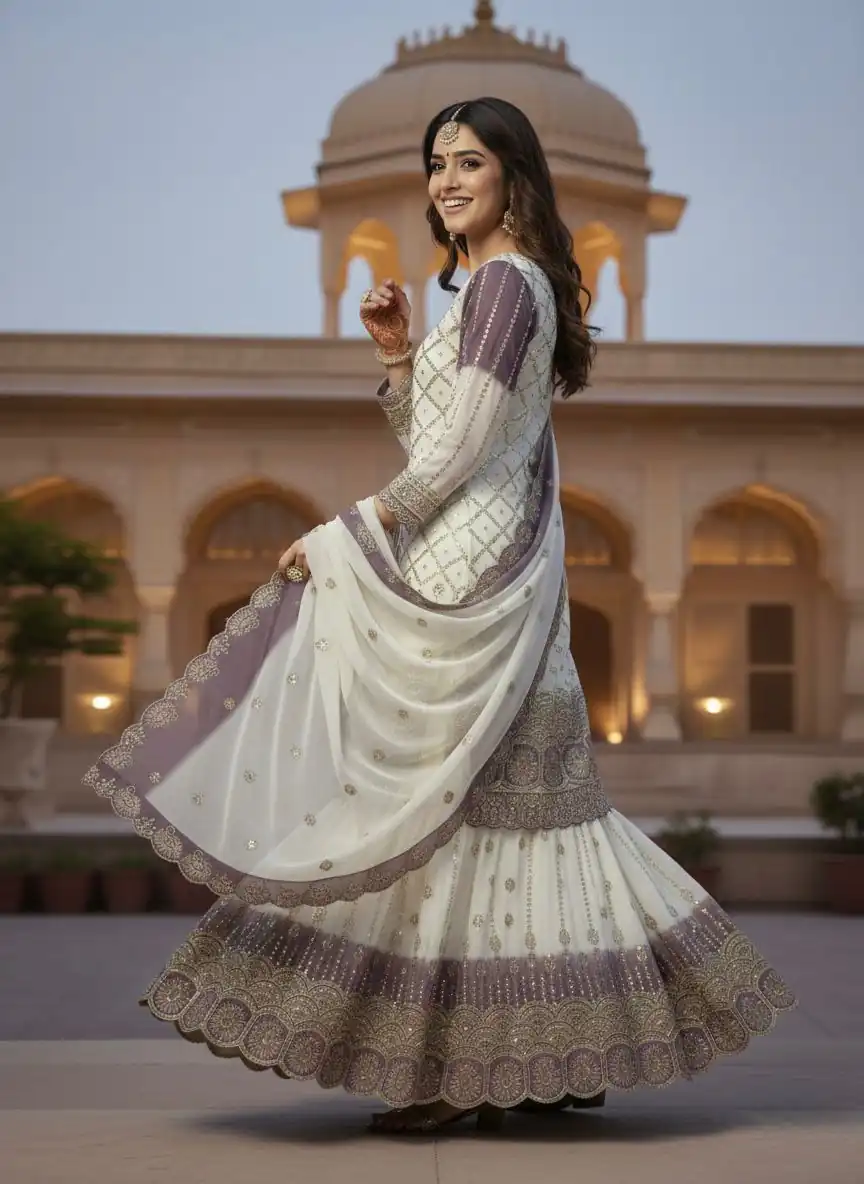 AD 223 Lavender Dual Tone Star Georgette Salwar Suit with Embroidery Work. Get it for ₹2399. Delivery 4-6 Working Days. Shop now. | Casual Suits, Jump Suits, Creative suits, Designer Suits, Palazzo Suits, Party Wear Suits, Patiala Suits, Salwar suit, Straight Suits