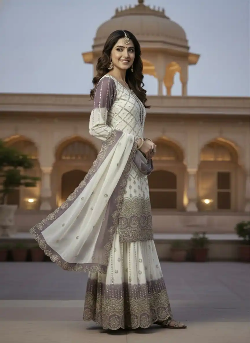 AD 223 Lavender Dual Tone Star Georgette Salwar Suit with Embroidery Work. Get it for ₹2399. Delivery 4-6 Working Days. Shop now. | Casual Suits, Jump Suits, Creative suits, Designer Suits, Palazzo Suits, Party Wear Suits, Patiala Suits, Salwar suit, Straight Suits