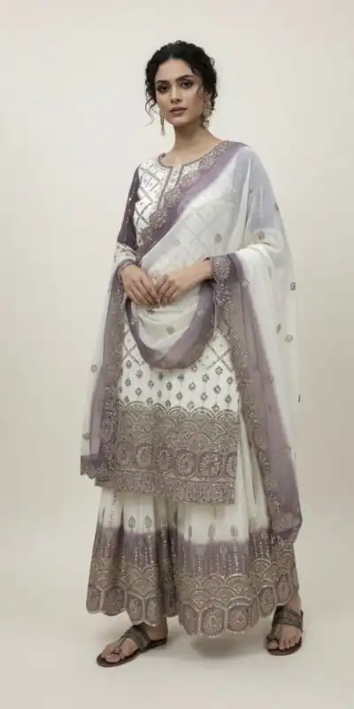 AD 223 Lavender Dual Tone Star Georgette Salwar Suit with Embroidery Work. Get it for ₹2399. Delivery 4-6 Working Days. Shop now. | Casual Suits, Jump Suits, Creative suits, Designer Suits, Palazzo Suits, Party Wear Suits, Patiala Suits, Salwar suit, Straight Suits